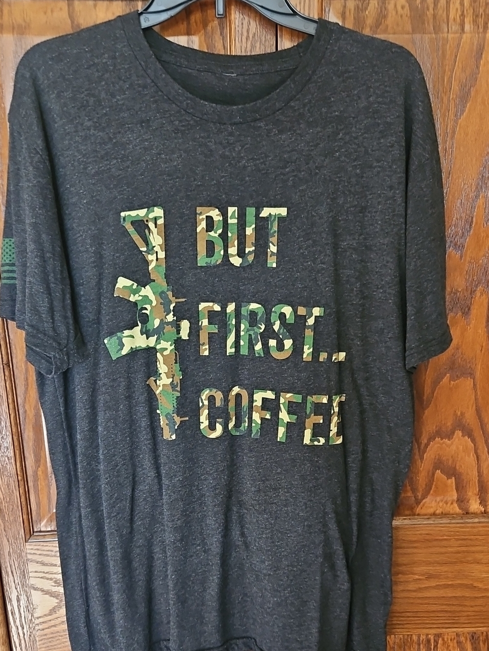 Camo "But First... Coffee" Mens Tshirt